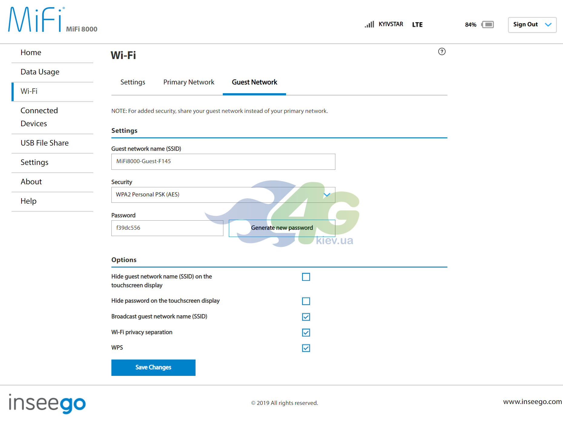 Настройки гостевой WiFi сети в MiFi 8000 Настройки гостевой WiFi сети в MiFi 8000